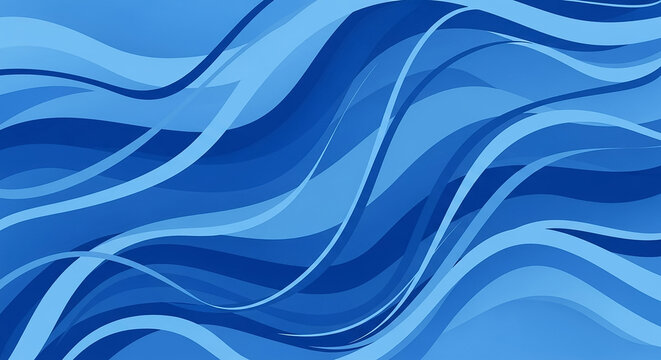 Abstract blue waves flowing seamless background pattern