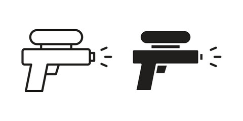 Squirt gun icon, vector graphics collection. logotype graphic art design