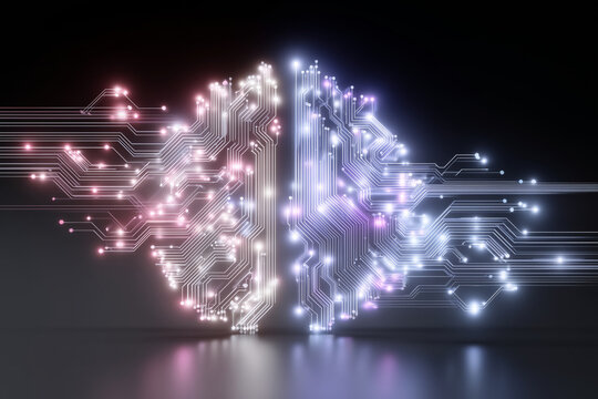 Neural circuits and glowing connections illustrate a blend of brain-inspired design and digital innovation. This project focuses on advancing intelligence through technology integration