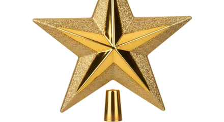 Golden glitter star christmas tree topper