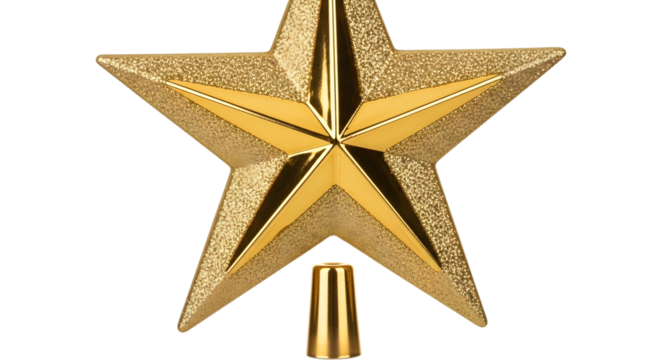 Golden glitter star christmas tree topper