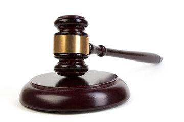Judge gavel on white background. justice and law concept.
