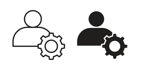 User gear icon, vector graphics collection. logotype graphic art design