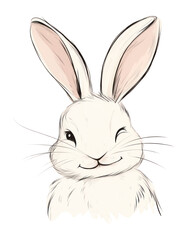 Fototapeta premium PNG Cute bunny soft pastel colors illustration animal style.
