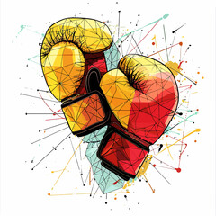 Abstract Origami Boxing Gloves Vector