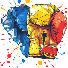 Abstract Origami Boxing Gloves Vector