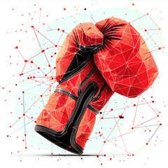 Abstract Origami Boxing Gloves Vector