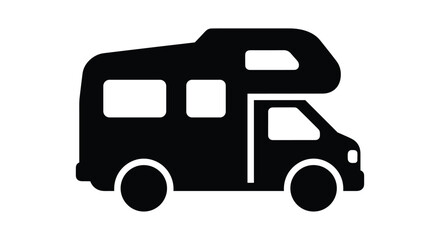 Recreational vehicle icon for camping and travel adventures
