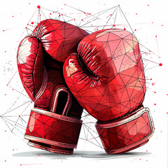 Abstract Origami Boxing Gloves Vector