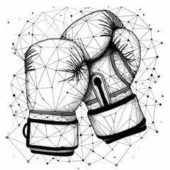 Abstract Origami Boxing Gloves Vector