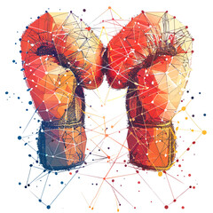 Abstract Origami Boxing Gloves Vector