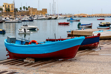 Fishing boats in the port of Bari