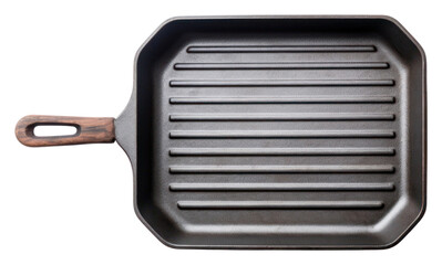 PNG Empty cast iron grill pan with handle white background letterbox cookware.