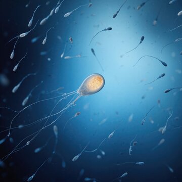the sperm cells are floating in the water