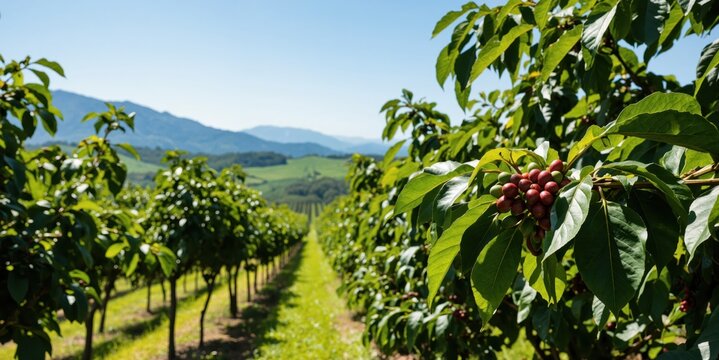coffee trees in the mountains