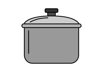 Ilustración simple de una olla de cocina con tapa