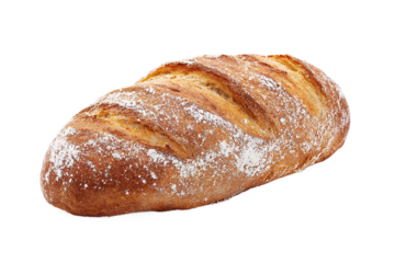 Loaf of crusty bread, sprinkled with flour