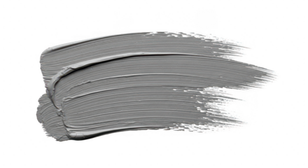 Textured grey paint stroke on an isolated background, dynamic artistic brushstroke, creative abstract design element for art projects and graphic design isolated on transparent background