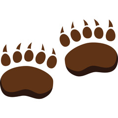 Two Brown Bear Paw Prints On A White Background With A Transparent Background