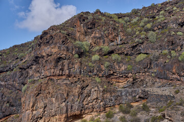 Layered volcanic rock formations