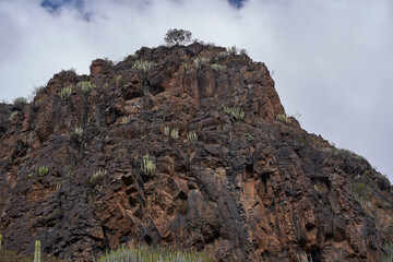 Layered volcanic rock formations