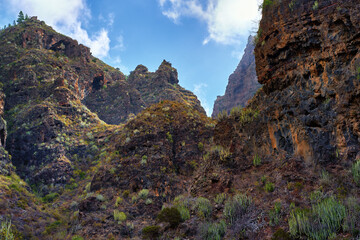 Layered volcanic rock formations