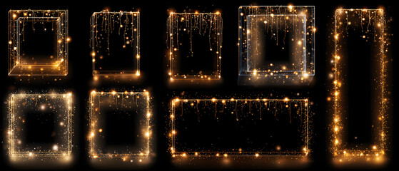 Christmas translucent fairy lights square and rectangle shaped. Transparency only in vector file