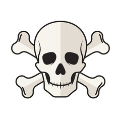 Skull with crossed bones illustration danger warning symbol pirate flag.