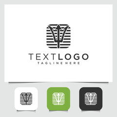 geometric logo concept featuring a trident symbol with a striped pattern