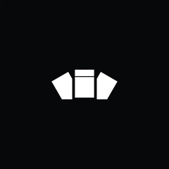 Minimalist Illustration of Geometrical Shapes Isolated on Black Background