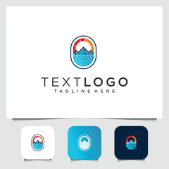 Minimalistic Mountain and Water Logo Design for Brand Identity and Business