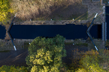 Directly Above a Canal Lock in Sowerby Bridge