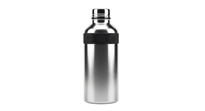 Sleek stainless steel water bottle, perfect for gym, outdoor activities, and ecofriendly hydration on the go
