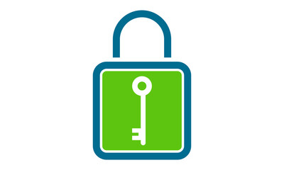 lock key protection logo design