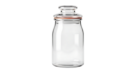 Clean glass jar, a versatile container perfect for storing various items or showcasing creative projects