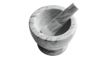 Elegant marble mortar and pestle, a timeless kitchen tool for grinding herbs, spices, and creating flavorful pastes