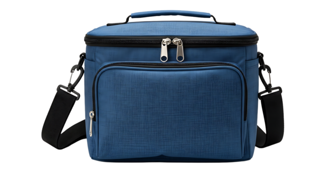 Blue insulated lunch bag, perfect for keeping food fresh and cool during picnics, work, or school days out