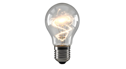 Light bulb with lightning inside concept of innovation and creativity to solve problems and generate new ideas