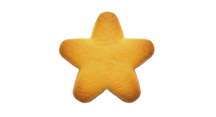  Golden baked star cookie for New Year celebration on a transparent background PNG image