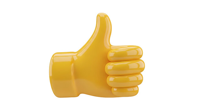 Yellow thumbs up gesture, symbolizing approval, agreement, and positive feedback in a simple and universally understood manner