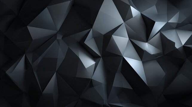 Stunning dark geometric abstract background with sharp edges and dramatic light creating a sense of depth and sophistication for modern design projects