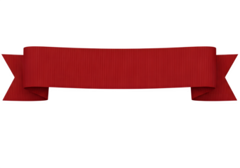 Title: Straight Red Grosgrain Ribbon Banner Isolated on Transparent Background PNG – Decorative Design Element