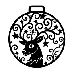 Black and White Reindeer Ornament Vector Illustration

 

 
