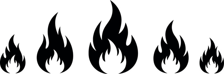 Fototapeta premium Flame icon set Vector