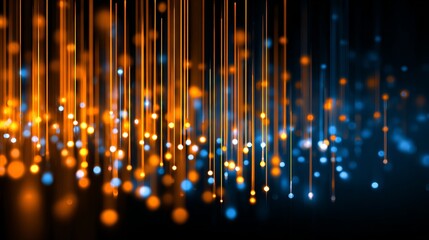 Dynamic glowing lines and bokeh lights create a vibrant, futuristic abstract background perfect for technology, data, or energy themes