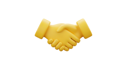 Yellow handshake emoji representing agreement, partnership, deal, or cooperation in digital communication and social media platforms
