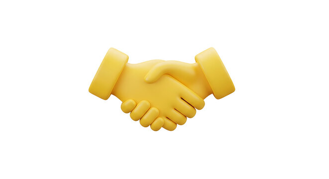Yellow handshake emoji representing agreement, partnership, deal, or cooperation in digital communication and social media platforms - Powered by Adobe