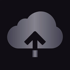 Cloud icon with an upload arrow symbol vector illustration