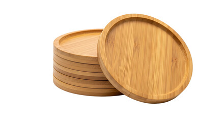 Elevate your table setting with this stack of wooden coasters. Protect surfaces in style. Crafted for both beauty and function.