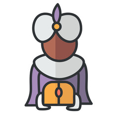 King Balthazar. Three Kings. Three wise men avatar. The Magi icon